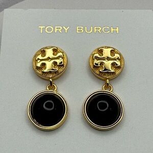 TORY BURCH Livia Black Drop Earrings NEW